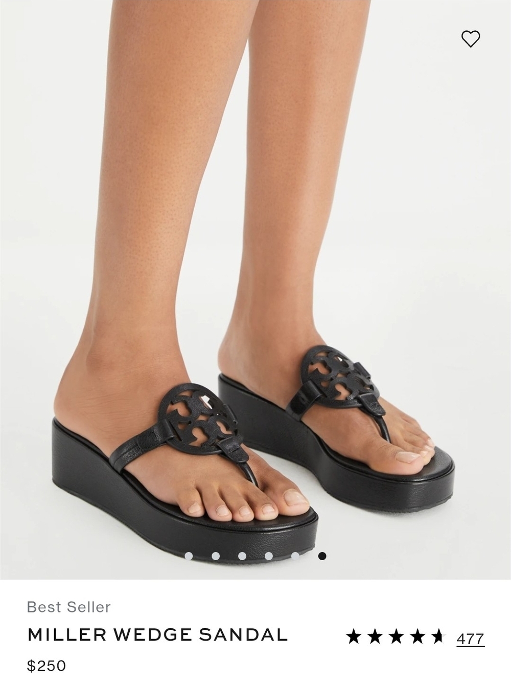Nwot Tory Burch Miller Wedge Sandals Size 9M